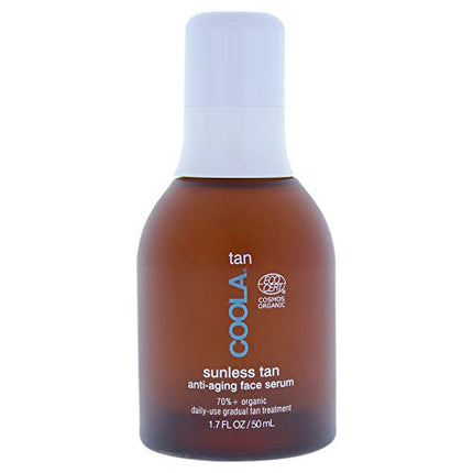 COOLA Organic Sunless Self Tanner Face Serum, Dermatologist Tested Anti-Aging Skin Care Infused with Hyaluronic Acid, Vegan and Non-GMO, Piña Colada, 1.7 Fl Oz