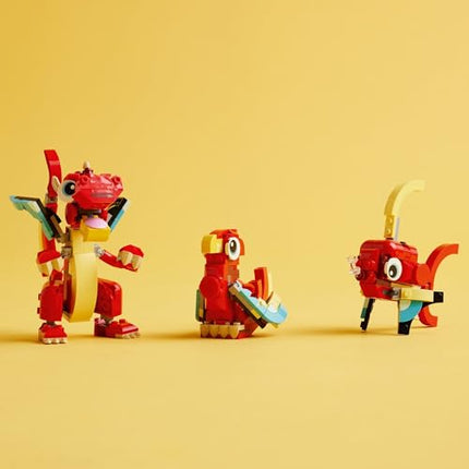 buy LEGO Creator 3 in 1 Red Dragon Toy, Transforms from Dragon Toy to Fish Toy to Phoenix Toy, Gift Idea in India.