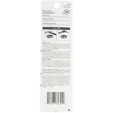 Revlon Colorstay Brow Pencil, 210 Soft Brown (Pack of 2)