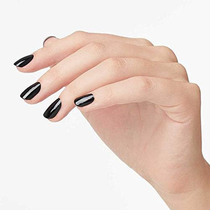 OPI Nail Lacquer, Opaque & Vibrant Crème Finish Black Nail Polish, Up to 7 Days of Wear, Chip Resistant & Fast Drying, Black Onyx, 0.5 fl oz