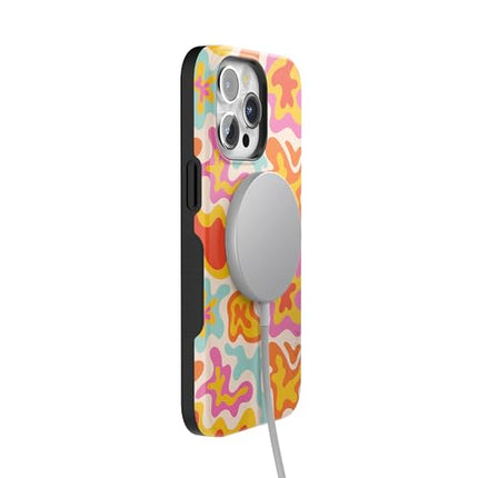 Casely iPhone 15 Pro Max Case | Tropical Color Splash | Abstract Retro Girly | Bold Case | Compatible with MagSafe and Action Button