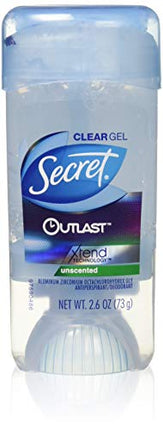 Secret Outlast Xtend Antiperspirant Deodorant, Clear Gel, Unscented, 2.6 Ounce (Pack of 2)