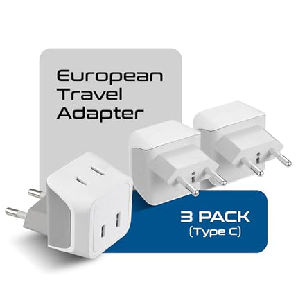 Buy Ceptics European Travel Plug Adapter Europe Power Adaptor Charger Dual Input - Ultra Compact - L in India.