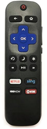 Hitachi Roku TV Remote w/Volume Control & TV Power Button for All Hitachi Roku Built-in TV. NO Pairing! NOT for ROKU Stick and ROKU Player.