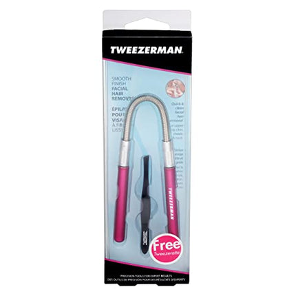 Tweezerman Smooth Finish Facial Hair Remover with Free Tweezerette, Pink
