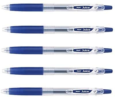 Pilot Juice Retractable Premium Gel Ink Roller Ball Pens, Ultra Fine Point,-0.38mm-Blue Black Ink,-Value Set of 5