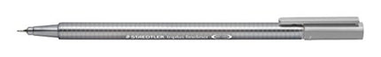 STAEDTLER 334-82 Triplus Fineliner Superfine Pen, 0.3mm Line Width - Light Grey (Box of 10)