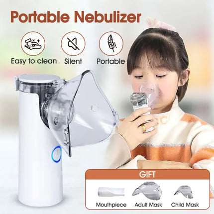 Portable nebulizer with child and adult mask