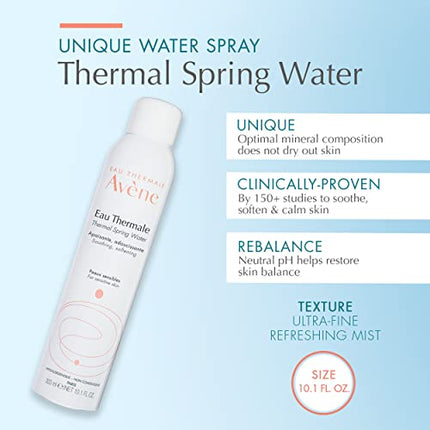 Eau Thermale Avène Thermal Spring Water, Soothing Calming Facial Mist Spray for Sensitive Skin - 10.1 fl. oz.