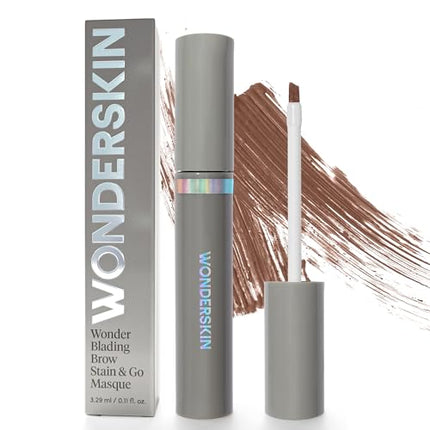 Wonderskin Wonder Blading Brow Stain & Go Masque, Long Lasting Brow Stain, Transfer Proof Brow Tint, Smudge Proof Eyebrow Stain (Brunette)
