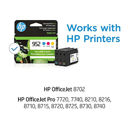 Buy HP 952 Cyan, Magenta, Yellow Ink Cartridges (3-pack) | Works with HP OfficeJet 8702, HP OfficeJet Printers in India.