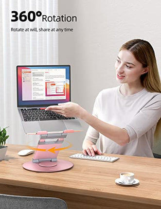 buy Nulaxy Telescopic 360 Rotating Laptop Stand for Desk Adjustable Height Swivel Pull Out Design Ergonomic Laptop Riser Fits All 10-17" Laptops Computer MacBook in India