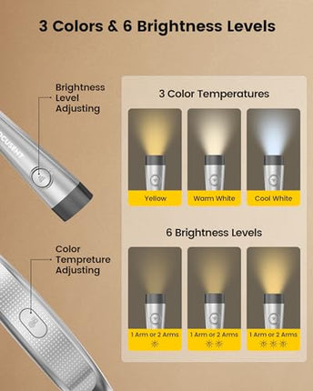 Buy Glocusent LED Neck Reading Light, Book Light for Reading in Bed, 3 Colors, 6 Brightness Levels, in India
