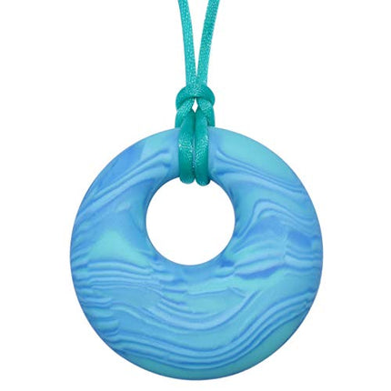 Munchables Scribbles Sensory Chew Necklace – Chewy Fidget Toy for Adults, Teens and Girls (Aqua)