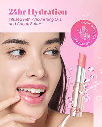 AMTS Tinted Moisture Color Lip Balm - Aurora Lights | Hydrating Glitter Lipstick | Pearl Shimmering Daily Lip Makeup for dry, cracked, chapped lips | korean beauty Moisture Lip Tint