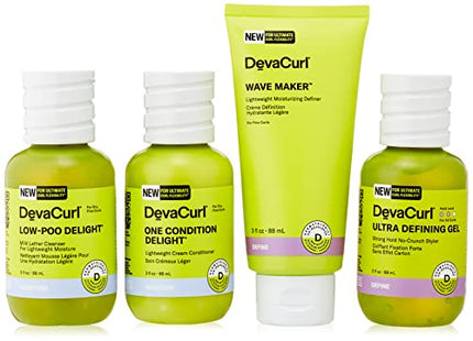 DevaCurl The Essential Starter Kit For Fine Waves, Curls, And Coils, 4 ct.