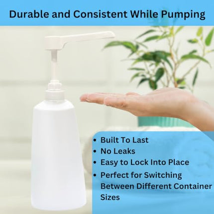 Dual Fitting Pump Dispenser for Gallon Jugs and Smaller Bottles (8cc Each Pump/Fits 28-400 and 38-400) Leak Proof for Household and Commercial Use, Plastic Pump for 1 Gallon Jug - BPA Free (2-Pack)