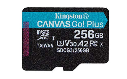 Kingston 256GB Canvas Go Plus microSDXC Card | Up to 170MB/s | UHS-I, C10, U3, V30, A2/A1 | with Adapter | SDCG3/256GB