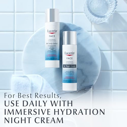 Eucerin Face Immersive Hydration Daily Face Lotion Broad Spectrum SPF 30 Sunscreen, Daily Moisturizer with Hyaluronic Acid Smooths Fine Lines and Wrinkles, 2.5 Fl Oz Bottle