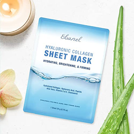 Buy Ebanel 10 Pack Collagen Face Mask, Instant Brightening & Hydrating Face Sheet Mask with Aloe Vera in India