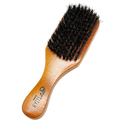 Buy Titan Wave Brush For Men All Hair Textures - 1pc, 100% Natural Boar Bristles Wooden Handle, Wooden in India.