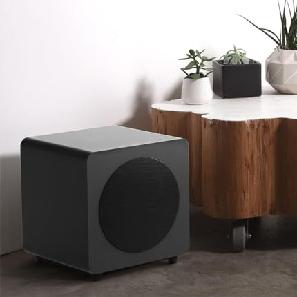 Buy Kanto SUB8VMB Sealed Powered Subwoofer | 300W Peak Power | 8" Woofer | Matte Black in India.