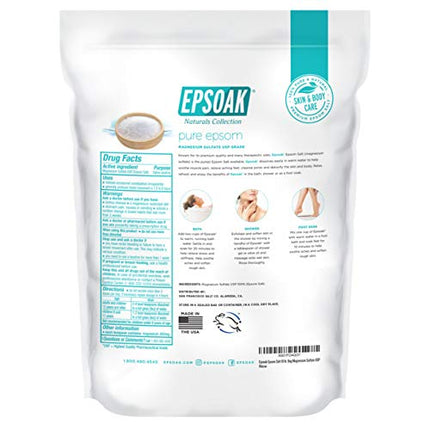 Buy Epsoak Epsom Salt 19 lb Resealable Bulk Bag, Magnesium Sulfate USP. Unscented, Made in The USA, Cruelty-Free Certified in India India