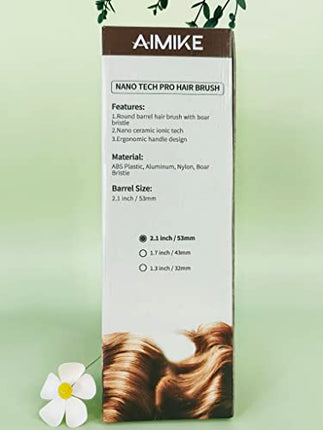 buy Round Brush, Nano Thermal Ceramic & Ionic Tech Hair Brush, Round Barrel Brush with Boar Bristles, in India