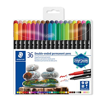 Buy Staedtler Double-Ended Permanent Pens, Ideal for marking and drawing on almost anything, 36 Assorted Colors, 3187 TB36 in India India