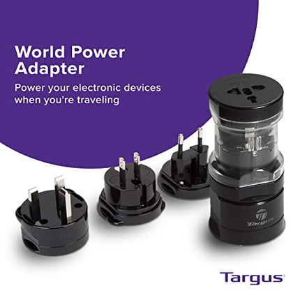 Targus Universal Power Travel Adapter, Black – International Plug Adapter for Europe, UK, AUS, and More, Safely Power Your Devices Around the World (APK01US1)