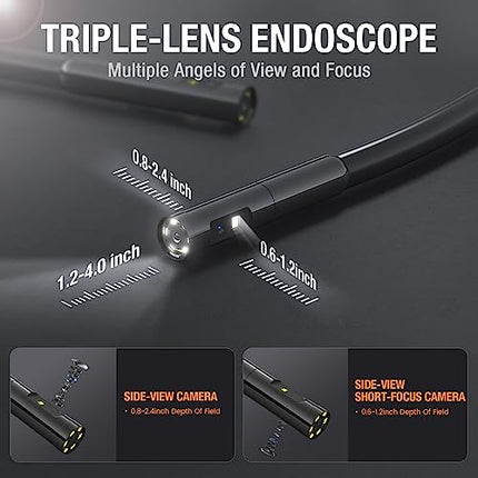 buy Triple Lens Endoscope with Light, Teslong 4.5" HD Snake Borescope Inspection Camera in India