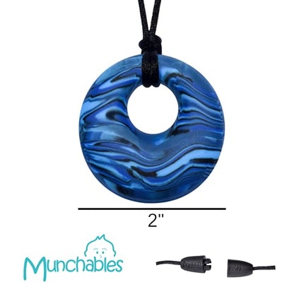 Munchables Scribbles Sensory Chew Necklace – Chewy Fidget Toy for Adults, Teens and Girls (Aqua)