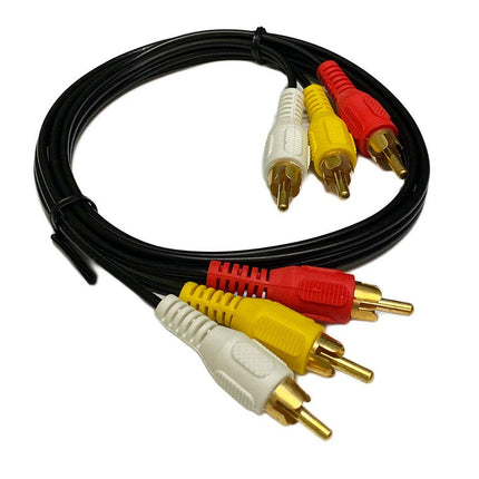 Buy 3FT RCA M/Mx3 Audio/Video Cable Gold Plated - Audio Video RCA Stereo Cable 3ft in India