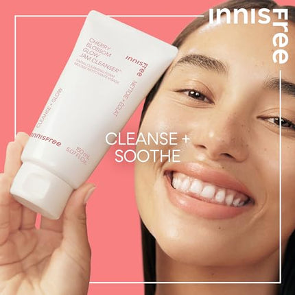 innisfree Cherry Blossom Glow Jam Cleanser, Sulfate Free, Korean Face Wash, Cleansing Foam for Glowing Glass Skin (Packaging May Vary)