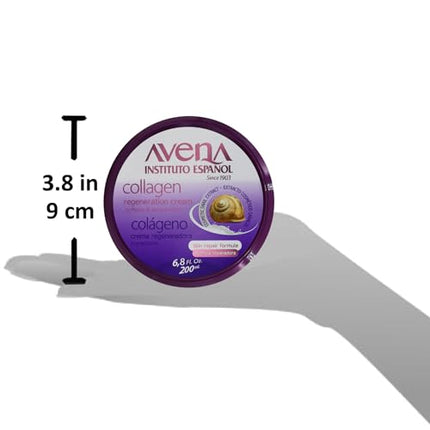 Avena Instituto Español Collagen Regeneration Cream, Softens & Moisturizes, Skin Repair Formula, 2-Pack, 6.8 Fl Oz each, 2 Jars.
