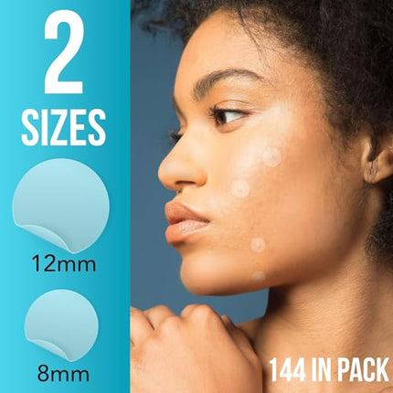 BRIGHTJUNGLE Pimple Patches for Face - Acne patches. Absorbing Cover, Invisible, Blemish Spot, Hydrocolloid, Facial Stickers, Two Sizes, Blends in with skin (144) (Small)