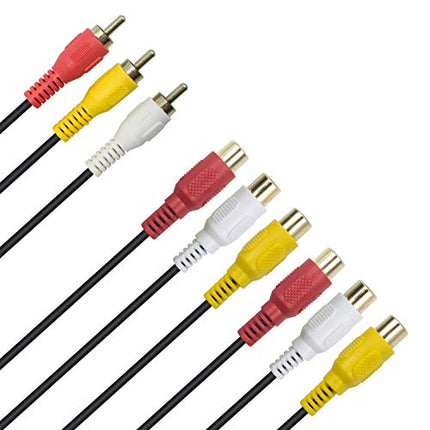 Duttek RCA Splitter Cable, AV Splitter 3 RCA Male Jack to 6 RCA Female Plug RCA Y Splitter Extension Audio Video AV Adapter Cable 30cm/11.8 Inch