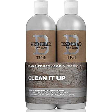 Tigi Bed Head B for Men Clean Up Kit By for Men - 2 Pc Kit 25.36 Oz Shampoo, 25.36 Oz Conditioner, 2count