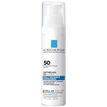 La Roche Posay Anthelios UV Hydra Sunscreen SPF 50 | Daily Hydrating Sunscreen for Face with Hyaluronic Acid and Vitamin E | Broad Spectrum Invisible SPF Protection | Anti Aging | Fragrance Free