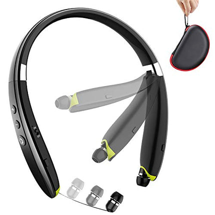 buy BEARTWO Bluetooth Headphones, Upgraded Foldable Wireless Neckband Headset with Retractable Earbuds, in india