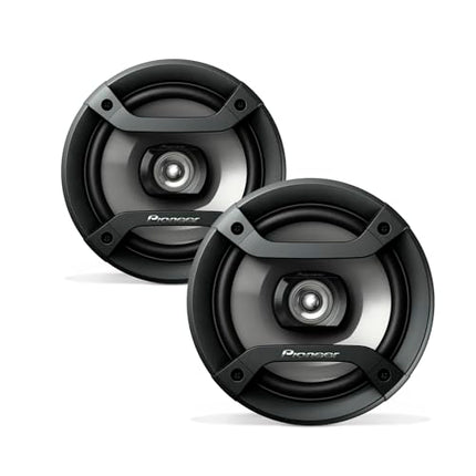 PIONEER TS-F1634R, 2-Way Coaxial Car Audio Speakers, Full Range, 6.5" Round Speakers, 200W Max, Enhanced Bass Response, Easy Installation, Black Car Speakers