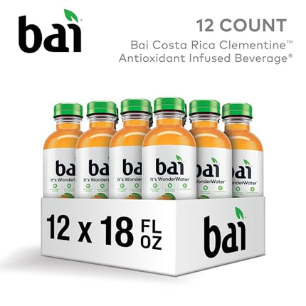 Bai Antioxidant Infused Water Beverage, Costa Rica Clementine, with Vitamin C and No Artificial Sweeteners, 18 Fluid Ounce Bottle, 12 Pack