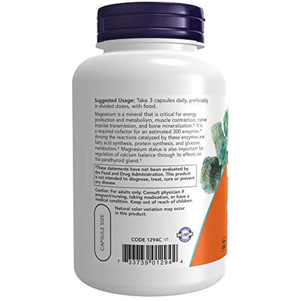 Buy NOW Supplements, Magnesium Citrate, Enzyme Function*, Nervous System Support*, 120 Veg Capsules in India India