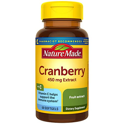 Buy Nature Made Cranberry with Vitamin C, Dietary Supplement for Immune and Antioxidant Support, 60 Softgels, 30 Day Supply in India India