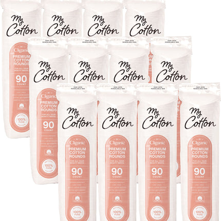 My Cotton Premium Cotton Rounds Bulk (1080 Count) | Makeup Remover Pads, Hypoallergenic, Lint-Free | 100% Pure Cotton