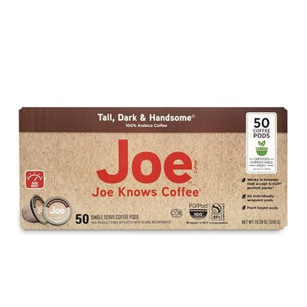 Buy Joe Knows Coffee, Tall Dark and Handsome, Single Serve Coffee Pods, Rich, Bold Roast, 50 Count, in India.