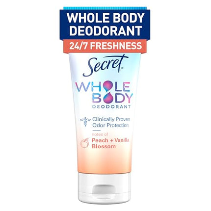 Buy Secret Whole Body Deodorant Cream for Women, Peach & Vanilla Blossom Scent, Aluminum Free Deodorant, 72 HR Odor Protection in India Best