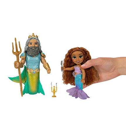 buy Disney The Little Mermaid Ariel Doll and King Triton Petite Gift Set, 6 Inches Tall with Dinglehopper in India