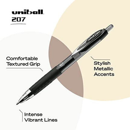 Uniball Signo 207 Gel Pen 12 Pack, 1.0mm Bold Black Pens, Gel Ink Pens | Office Supplies Sold by Uniball are Pens, Ballpoint Pen, Colored Pens, Gel Pens, Fine Point, Smooth Writing Pens