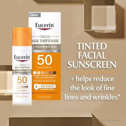 Buy Eucerin Sun Tinted Age Defense SPF 50 Face Sunscreen Lotion, 2.5 Fl Oz Bottle in India